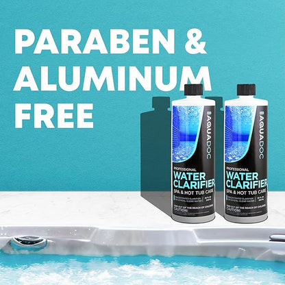 MAV AquaDoc Spa Clarifier & Hot Tub Clarifier for Fast Acting Cloudy Water Treatment - The Spa Clarifier Hot Tub Owners Love - 32 oz (2-Pack)