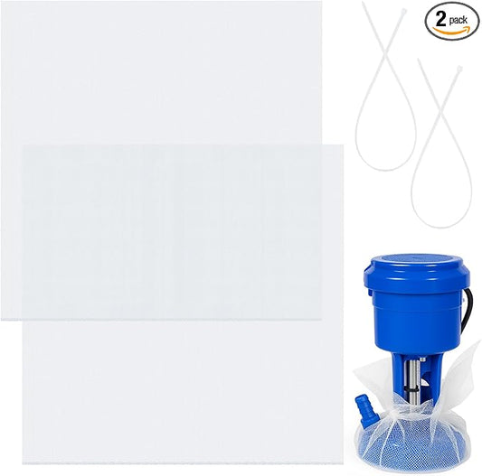 2 Sets 19.7 x 19.7 Inch Swamp Cooler Pump Swamp Cooler Filter Mesh Pump Basket Filter Screen with Cable Zip Ties(White)