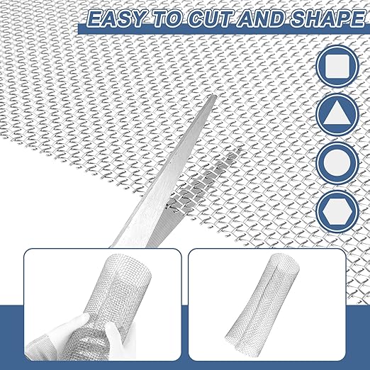 uxcell 8 Mesh 79" x 10" Woven Wire Mesh, 316 Stainless Steel Air Vent Filter Screen, Window Screen Mesh for DIY Projects Vents Cover Filtration Animals Fence