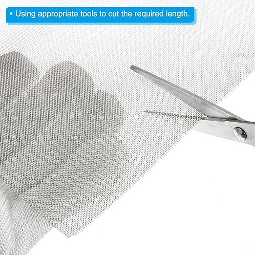 PATIKIL 40" L x 16" W Woven Wire Mesh, 30 Mesh 304 Stainless Steel Air Vent Filter Screen with Gloves for Window Security Vent Cover Filtration Animals Fence