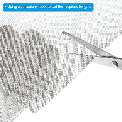 PATIKIL 40" L x 10" W Woven Wire Mesh, 30 Mesh 304 Stainless Steel Air Vent Filter Screen with Gloves for Window Security Vent Cover Filtration Animals Fence