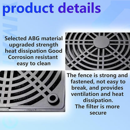 Dust Filter PC 120mm Cooling Fan Filter Dustproof Cover, 2 Pack PC Case Fan Grill ABS Protective Dust Guard Mesh Cover with Screws for Computer Case Cooling Fans, Effective Dust Protection