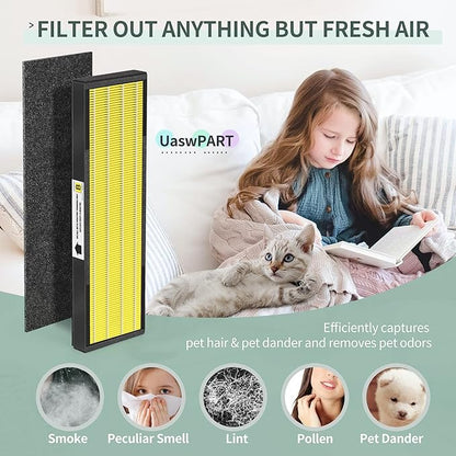 [PET FRIENDLY] AC4825 HEPA Filter B Replacement Compatible with Ger-mGuardian Filter Replace AC4820 AC4825 AC4300 CDAP4500 AC4850 AC4900 and More, 4x H13 HEPA w/ Activate Carbon+4x Extra Pre-Filters