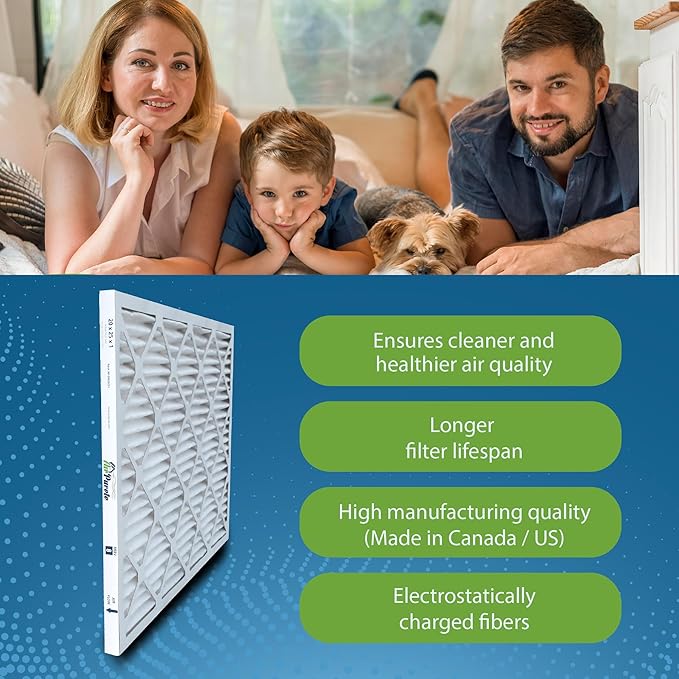 AirPurete 20x25x1 HVAC Furnace Air Filters | Actual Size: 19-1/2" x 24-1/2" x 3/4" | MERV 8 | PACK OF 6 FILTERS