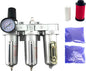 3 STAGE, HEAVY DUTY INDUSTRIAL GRADE FILTER REGULATOR COALESCING DESICCANT DRYER SYSTEM FOR COMPRESSED AIR LINE, METAL BOWLS, GREAT FOR PAINT SPRAY AND PLASMA CUTTER W/ELEMENTS (1/2"NPT, AUTO DRAIN)