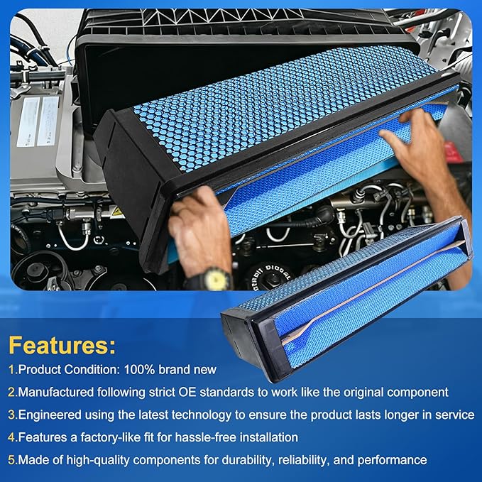 AF27879 Engine Air Filter Compatible with Freightliner 08-17 Cascadia,10-16 Coronado,DD13 DD15 DD16 Cummins ISX12 ISX15 Engine Trucks Accessories Parts Replaces CA5790 CA11249 AF56500
