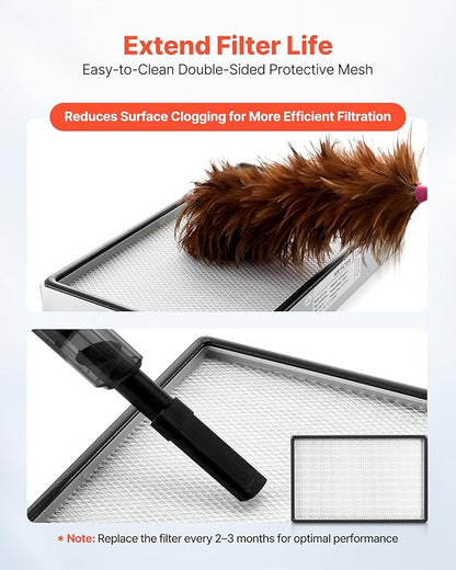 VEVOR Laminar Flow Hood Filter, 18.39 x 11.89 x 2.95 in, 1 Piece HEPA Filter Replacement for 23.62 x 21.65 in Portable Clean Room to Capture Particles Sized 0.3μm, Glass Fiber, Aluminum Frame