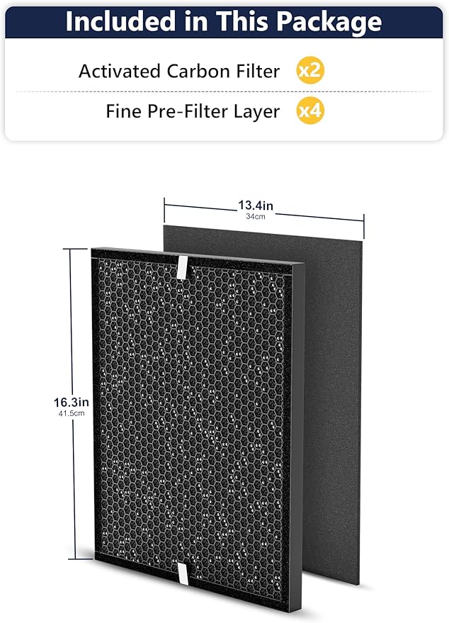 3000 Replacement Filter Compatible with Air Doctor AD3000 Version Air Purifier, Not for AD3500, 2 Carbon Filters & 4 PreFilters – Compare to Part #ADF3002 ADF3003