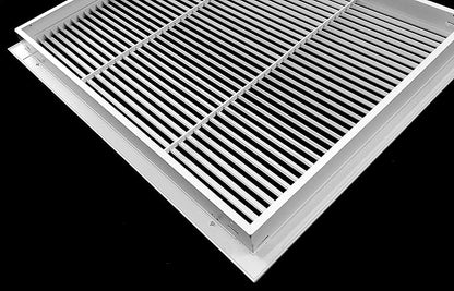 20" X 14" Aluminum Return Filter Grille for 1" Filter - Easy Airflow - Linear Bar Grilles [Outer Dimensions: 22.5w X 16.5h]