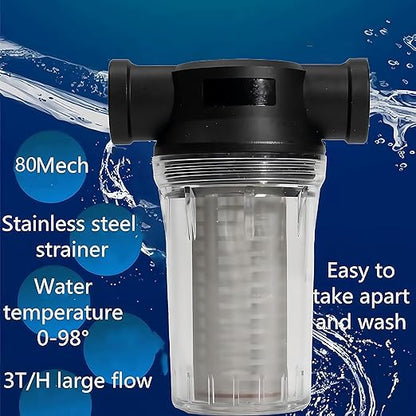 BUPUROTT Water Pump Strainer Inlet Filter for High Pressure Washer, Sediment Filter Attachment, 80 Mesh Screen(1/2“ 80Mesh)