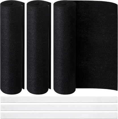 3 Pack Cut to Fit Carbon Pad Pre Filter Roll 16'' x 48'' with 3 Roll 126'' Tape for Air Purifiers Furnace Filters and AirConditioner Filters Cut to Fit Carbon Pad Removing Odor VOC