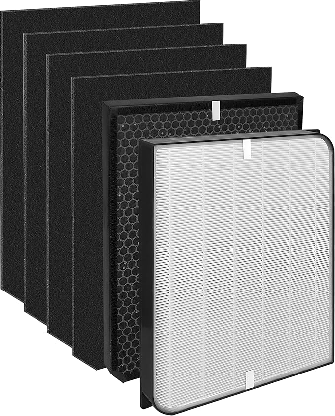 6-Pack AD3000/AD3500 Replacement Filter Compatible with Air Doctor 3000, 3000M, 3000Pro and 3500 Air Purifiers - 1 Premium Filter + 1 Carbon Filter + 4 Pre-Filters