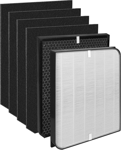 6-Pack AD3000/AD3500 Replacement Filter Compatible with Air Doctor 3000, 3000M, 3000Pro and 3500 Air Purifiers - 1 Premium Filter + 1 Carbon Filter + 4 Pre-Filters