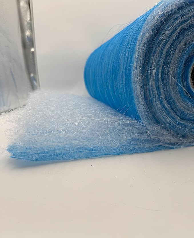 Paint Booth Exhaust Fiberglass Filter Roll, Blue/White Paint Arrestor for Spray Booth (60" x 100ft)