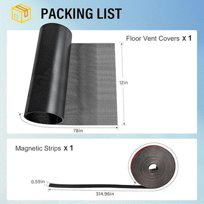 78x12 inch Customizable DIY Floor Vent Covers, Magnetic PVC Vent Mesh for Wall, Ceiling & Home Floor, PC Case Dust Mesh Filter