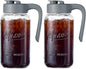 Mason Jar Pitcher - Airtight & Leakproof Glass Pitcher with Lid[set of 2], Perfect for Breastmilk, Cold Brew, and Sun Tea, 2 Quart (64 oz) Mason Jar with Pour Spout Lid