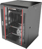 Sysracks 15U Wall Mount Server Rack Cabinet, 19” Locking Network Rack, 24” Deep, Glass Door, with Fan, PDU and Shelf