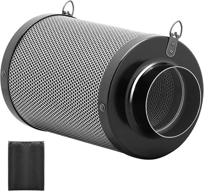 iPower 4" Air Carbon Filter for Inline Duct Fan, Intake and Exhaust Fans, with Premium Australia Virgin Charcoal, Black