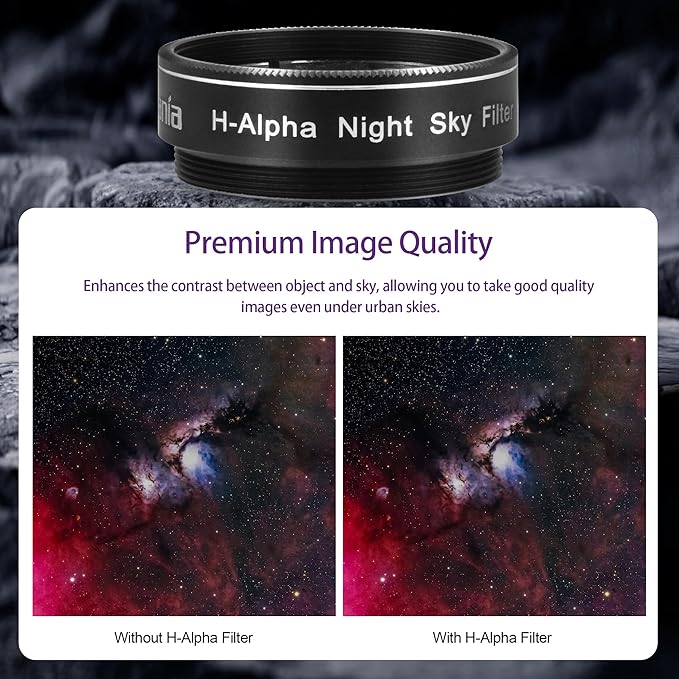 Astromania Telescope Filter, 1.25 Inches Narrowband Hydrogen Alpha Filter, Galaxy Night Sky H-Alpha Nebula Filters for Astronomy Telescope, Telescope Accessories Light Pollution Filter