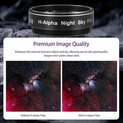 Astromania Telescope Filter, 1.25 Inches Narrowband Hydrogen Alpha Filter, Galaxy Night Sky H-Alpha Nebula Filters for Astronomy Telescope, Telescope Accessories Light Pollution Filter
