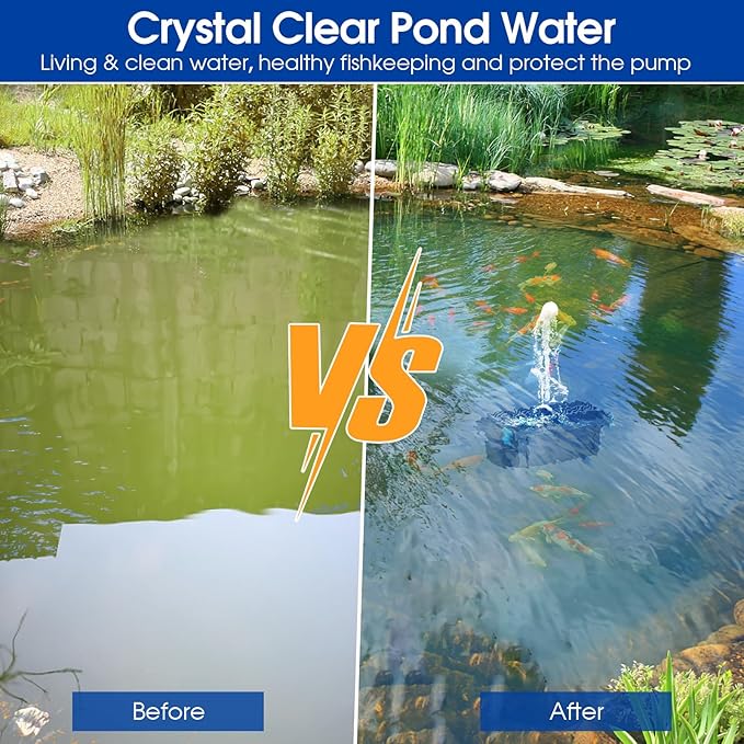 Antfraer Pond Filter Box, Outdoor Water Garden Filter Case for Pump Maintenance, Submersible & Fountain System Compatible, No Pump Included