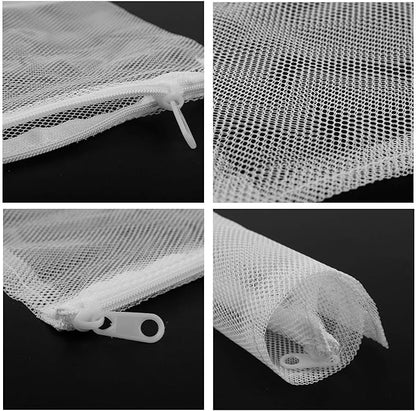 20 Pieces Aquarium Filter Bags Fish Tank Media Mesh Filter Bags Net Bag with Zipper for Charcoal Pelletized Remove Activated Carbon, Biospheres, Ceramic Rings