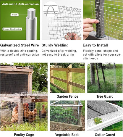 Livestock Fencing Roll Galvanised Welded Wire Mesh Roll Garden Chicken Wire Animals Enclosure for Chickens, Rabbits, Dogs, Window Guards Vegetable Protection for Indoor or Outdoor ( Size : L:1.5m-H:1m