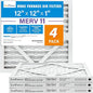 LotFancy 12x12x1 Air Filter MERV 11 4-Pack, Electrostatic Pleated AC Furnace Air Filter, Captures Dust, Smog & Pet Dander, Actual Size: 11.75"x11.75"x0.75"