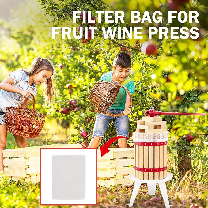 CAELUM 1.6 Gallon Capacity Fruit and Wine Press Filter Bag, 2Pack Juice Maker Filter Bag for Outdoor, Kitchen