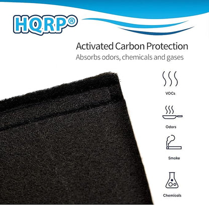 HQRP 1x Activated Carbon Filter Pad Cut To Fit Air Filter Roll for Improved Filtration - Universal Carbon Sheet for Air Purifier, Furnace, AC, Range Hood, 3D Printer, and Odor/VOC Control