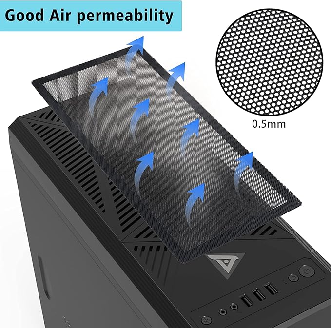 [4 Pack] 360x120mm PC Case Dust Mesh Filter, Magnetic Frame Computer Fan Dust Mesh PC Cooler Filter Dustproof PVC Cover Grills - Black
