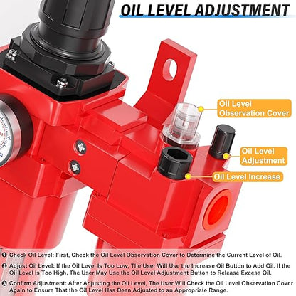 TAILONZ PNEUMATIC 1 Inch NPT Air Filter Pressure Regulator Water/Oil Trap Separator Combo(0-150PSI),Air Tool Compressor Filter with Gauge AC5010-10M(Manual Drainage)