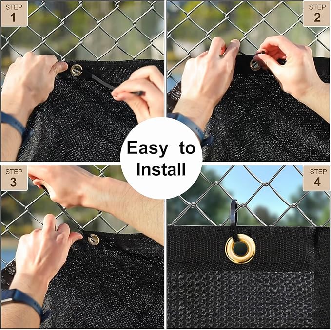 UPGRADE Balcony Privacy Screen Fence 6'X13' Outdoor HDPE Mesh Panels for Deck,Balcony,Backyard,Patio with Zip Ties Black (We Make Customized)