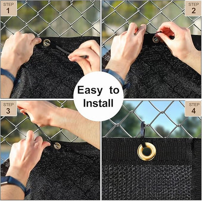 UPGRADE Balcony Privacy Screen Fence 6'X13' Outdoor HDPE Mesh Panels for Deck,Balcony,Backyard,Patio with Zip Ties Black (We Make Customized)