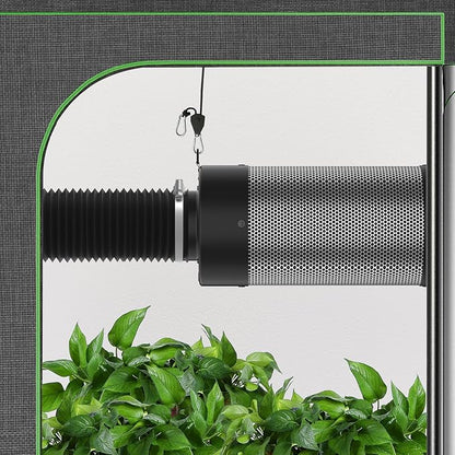 Air Carbon Filter with Built-in Fan, 4 Inch, Australian Virgin Charcoal, Carbon Filter for Grow Tent, Hydroponics, with Speed Control, Prefilter and Hanging Ropes