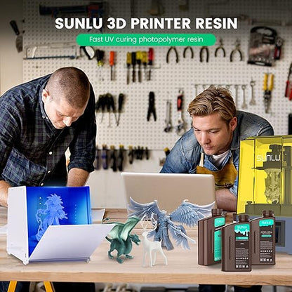 SUNLU 3D Printer Resin 1kg, Fast Curing Standard 3D Resin for LCD DLP SLA 3D Printers, 395 to 405nm UV Curing 3D Printing Liquid Photopolymer Resin, Low Shrinkage, High Precision, 1000g, Cream Beige