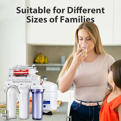 iSpring RCC7AK-UV, NSF Certified, 7-Stage Under Sink Reverse Osmosis Water Filtration System with Alkaline Remineralization and UV Filter, Patented Top-Mounted Faucet Design for Easy Installation