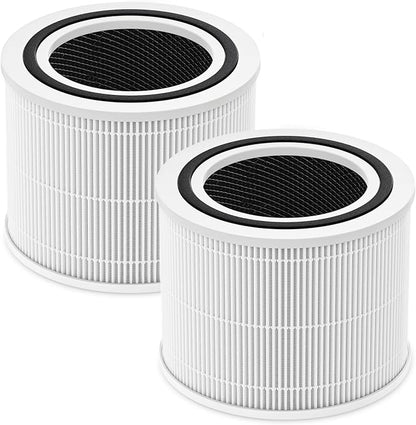 Core 300 Replacement Filter for LEVOIT Core 300 Core300-P Core 300S Core 300-P VortexAir Air Purifier, Core 300-RF, 3-in-1 HEPA Activated Carbon, 2 Pack, Core 300-P, White