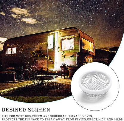 SVNR Stainless Steel Mesh Bug Screen for RV/Campers/Trailers - Furnace Vent Cover Screens - Included Installation Tool (2 Pack)