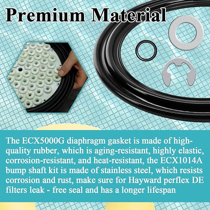 Diaphragm Gasket, Fit for Hayward Perflex DECX5000G, EC40AC,EC50,EC50C,EC50A,EC50AC Series Extended DE Filter, W/ECX1014A Bump Shaft Kit ECX1011 ECX9611246 ECX1014, Part NO. HAY-051-1507,EC-50C,EC-40C
