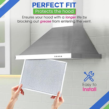 Bagean Stove Hood Vent Filters 9.9" x 11.7" 97007894 Compatible with Broan Range Hood Filter Replacement - Fit's Nutone Kitchen Exhaust Fan Filter Screen - Blocks Grease & Filters Oven Air (2-Pack)