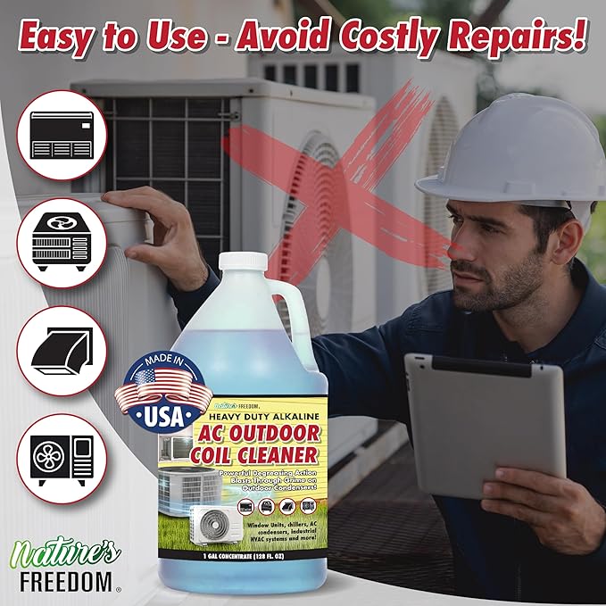 Natural's Freedom HVAC Outdoor Coil Cleaner Gallon with Pump Sprayer