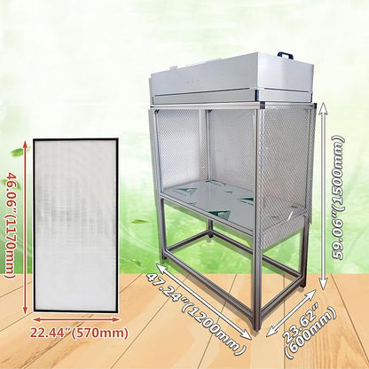 INTSUPERMAI Vertical Laminar Flow Hood Air Flow Clean Bench Workstation with HEPA Aluminum Blade Fan Rated Air Volume 706cfm Dust Free Room Workshop for Dust Free Work Operatiom 110V