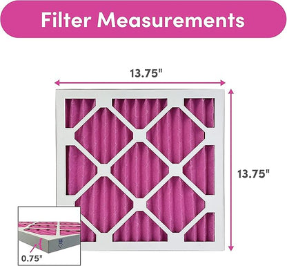 Colorfil 14x14x1 Air Filter (2-Pack) | Made in the USA | Color Changing | Remove Cat and Dog Odor | MERV 8 for Pet Hair Dander and Dust | 13.75"x13.75"x0.75" Exact Size