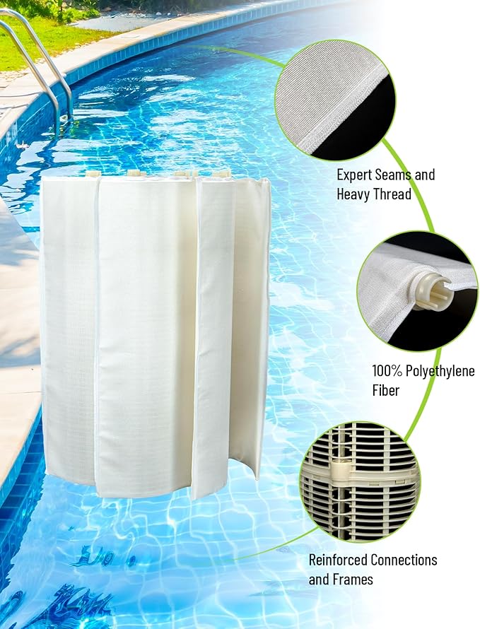 DE Grid 60 sq. ft. Swimming Pool Filter Set Replacement for Unicel FS-2005, Filbur FC-9550 Pleatco PFS3060, DGS-1130, 11’’W x 30’’L
