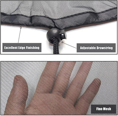 4 Pcs Rain Barrel Mesh Cover, 31.5 inch Water Collection Bucket Net with Adjustable Drawstring, Filter Screen for Outdoor Garden Rain Barrel Accessories, Prevent Fallen Leaves From Entering The Bucket