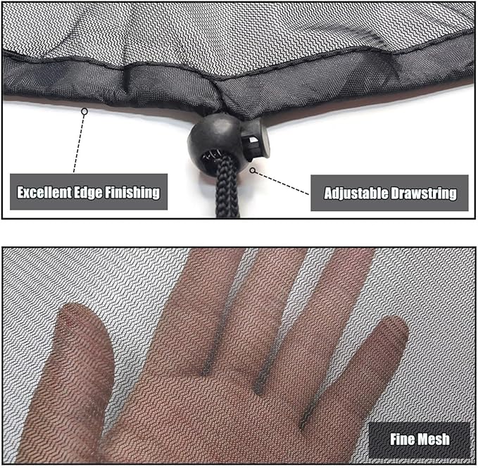 4 Pcs Rain Barrel Mesh Cover, 39.4 inch Water Collection Bucket Net with Adjustable Drawstring, Filter Screen for Outdoor Garden Rain Barrel Accessories, Prevent Fallen Leaves From Entering The Bucket