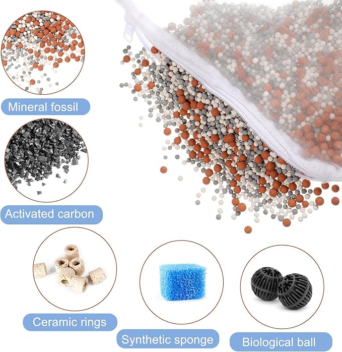 Tegeme 10 Pieces Small Aquarium Filter Media Bags with Zipper 3 x 8 Inch 150 Micrometre Fine Mesh Filter Media Bags for Fish Tank Activated Carbon Charcoal Fresh or Saltwater Tanks