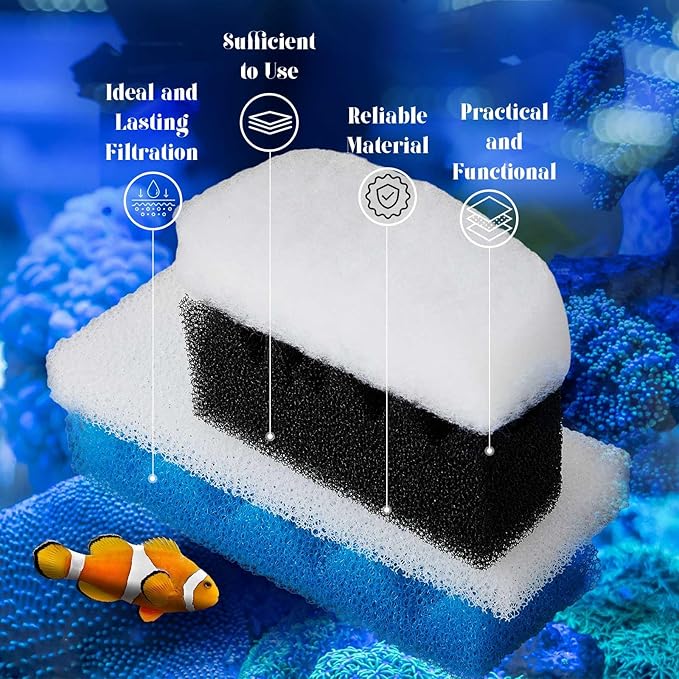 32 Pcs Aquarium Media Kit Compatible with Fluval 206/207 Canister Filter, Including Foam Pad, Water Polishing Pad, Activated Carbon, Ceramic Rings, Mesh Bags, Silicone Lube
