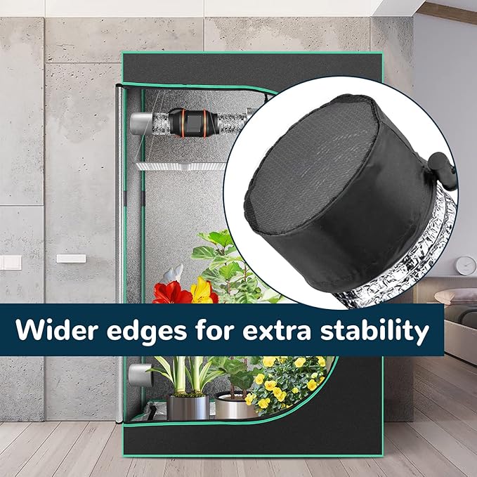 2Pcs 6 Inch Grow Tent Vent Cover Filter, Duct Filter Net with Elastic Band and Fixed Buckled, Black Mesh Screen Shield for Exhaust Fan, Plant Growth, Tent Ventilation